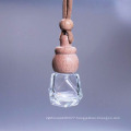 design empty transparent perfume diffuser container hanging car air freshener glass bottle